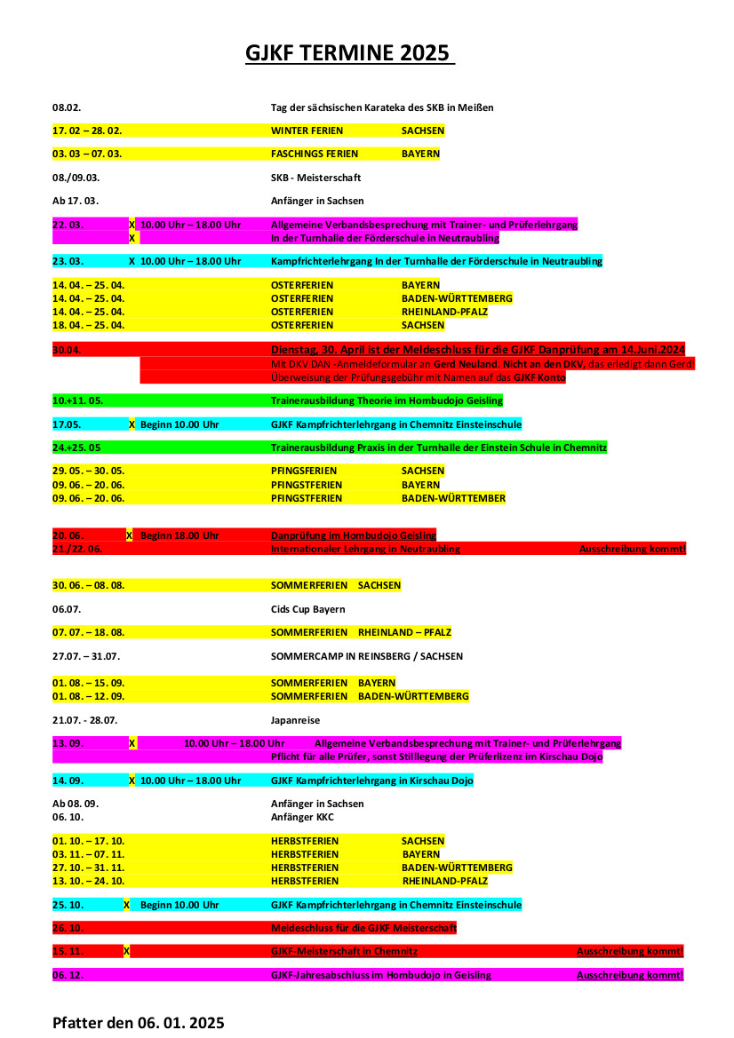 GJKF Termine 2025